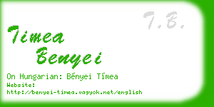timea benyei business card