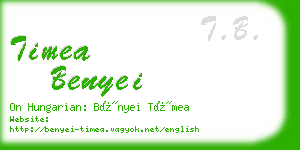 timea benyei business card